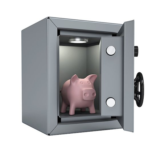 Piggy bank locked away